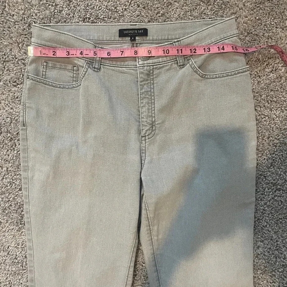 Lafayette 148 New York  High Waist Ankle Straight Leg Jeans Size 8 Gray - Picture 9 of 10